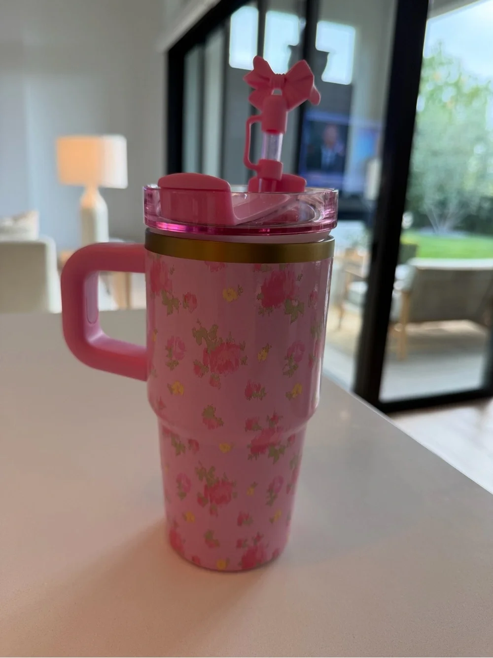 Stanley x LoveShackFancy Pink Floral Travel Tumbler (20oz) - Picture 2 of 5